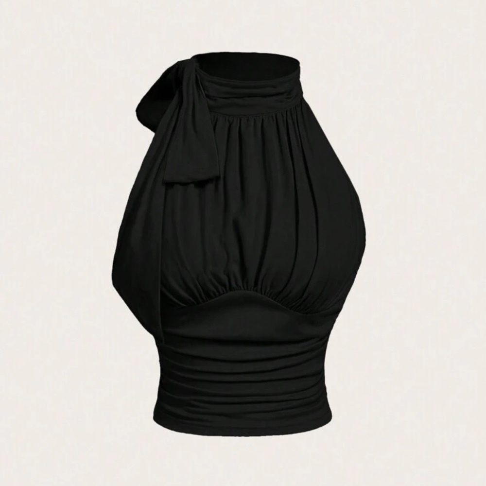 Elegant Black Halter Top